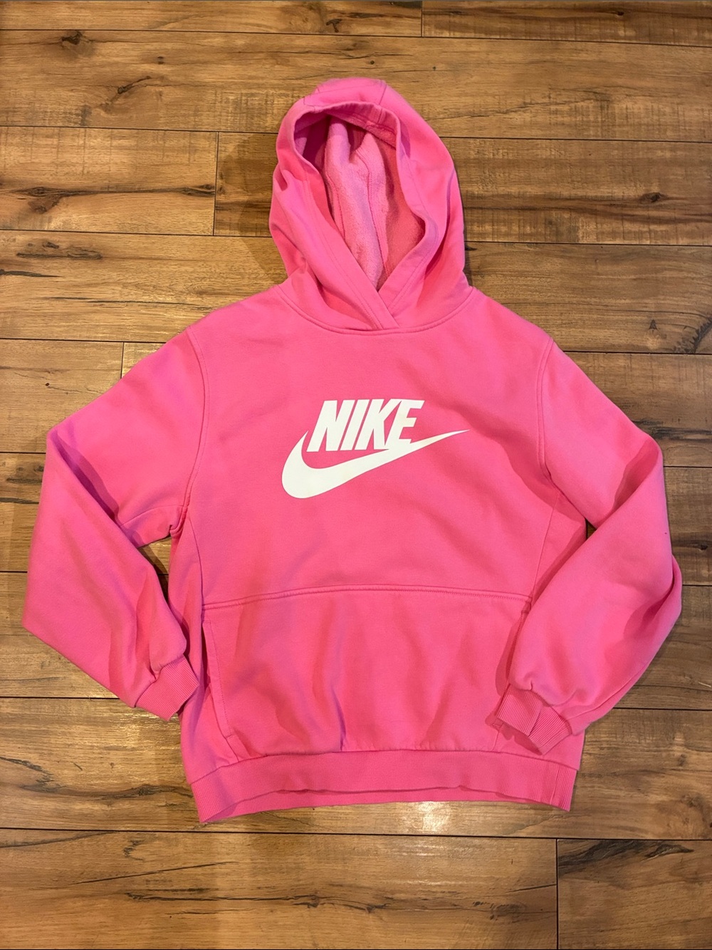 Nike Hot Pink Kids Hoodie with White Swoosh
